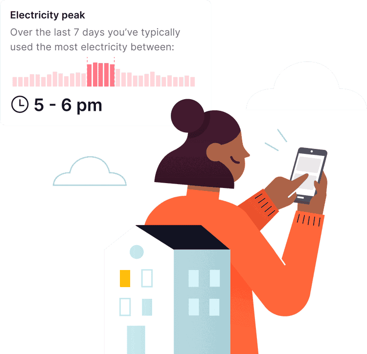 Utrack app notification of peak electricity usage hours