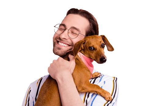 man with dog