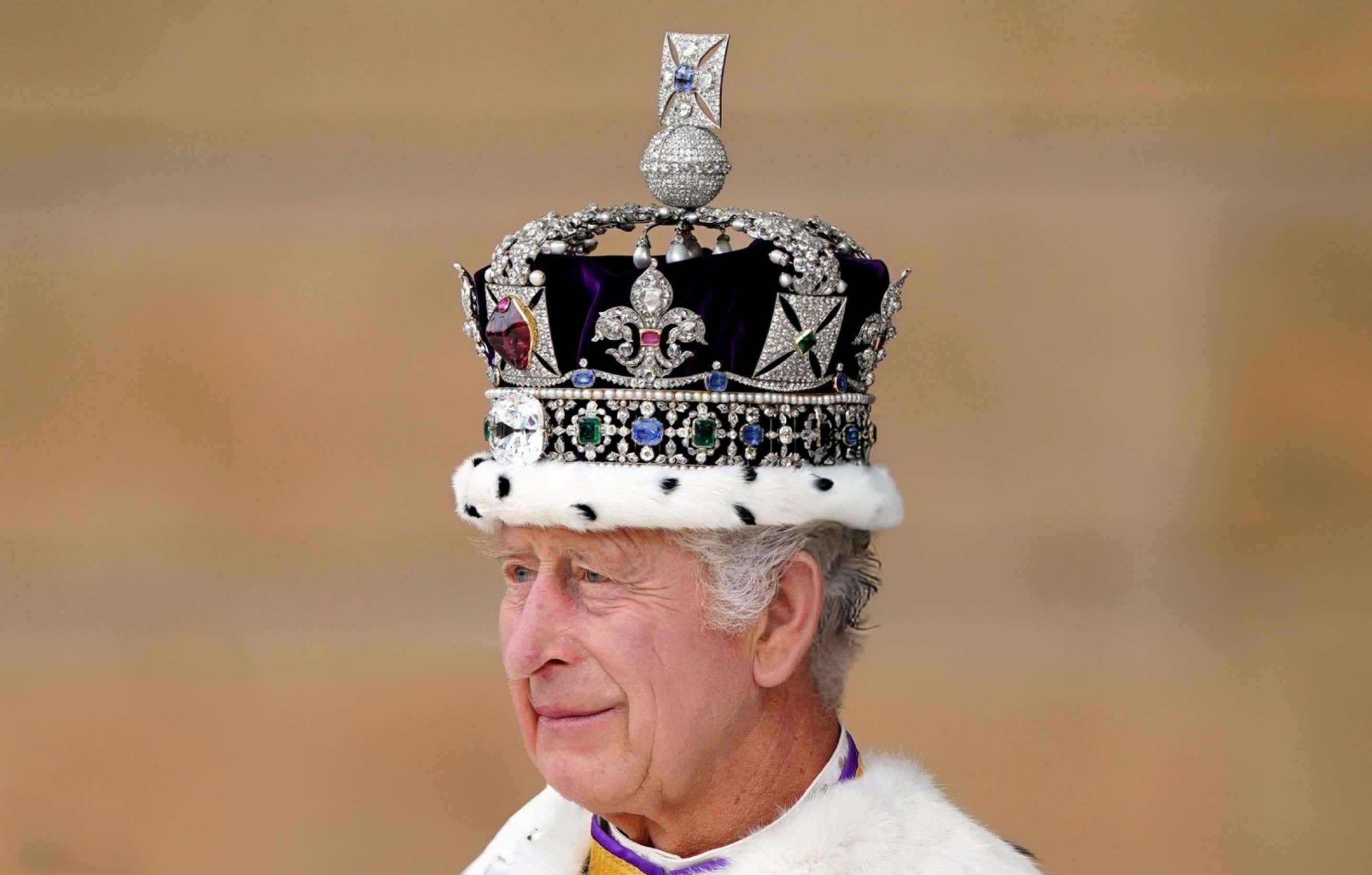 King Charles III wearing the Imperial State Crown