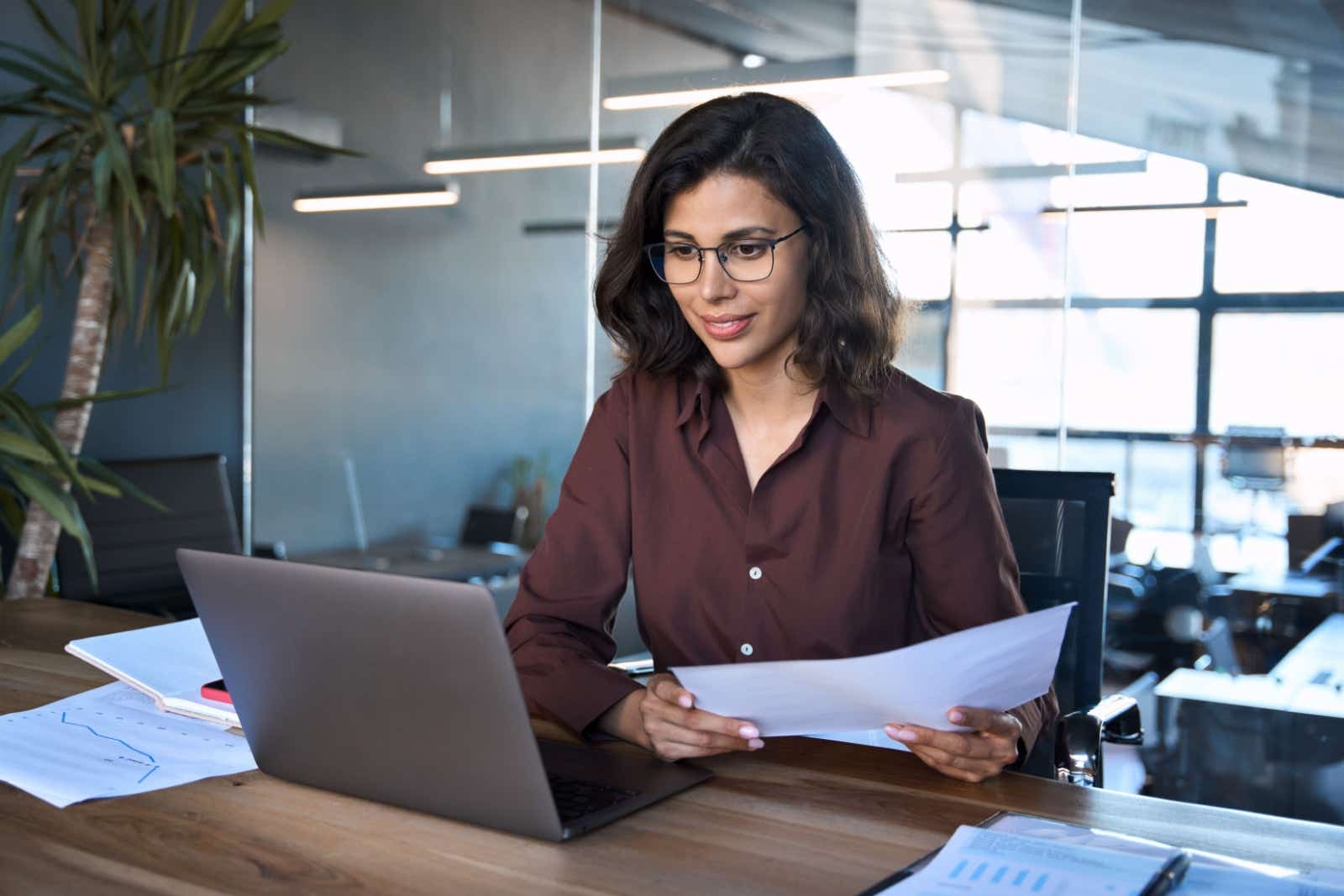 Business woman at her desk