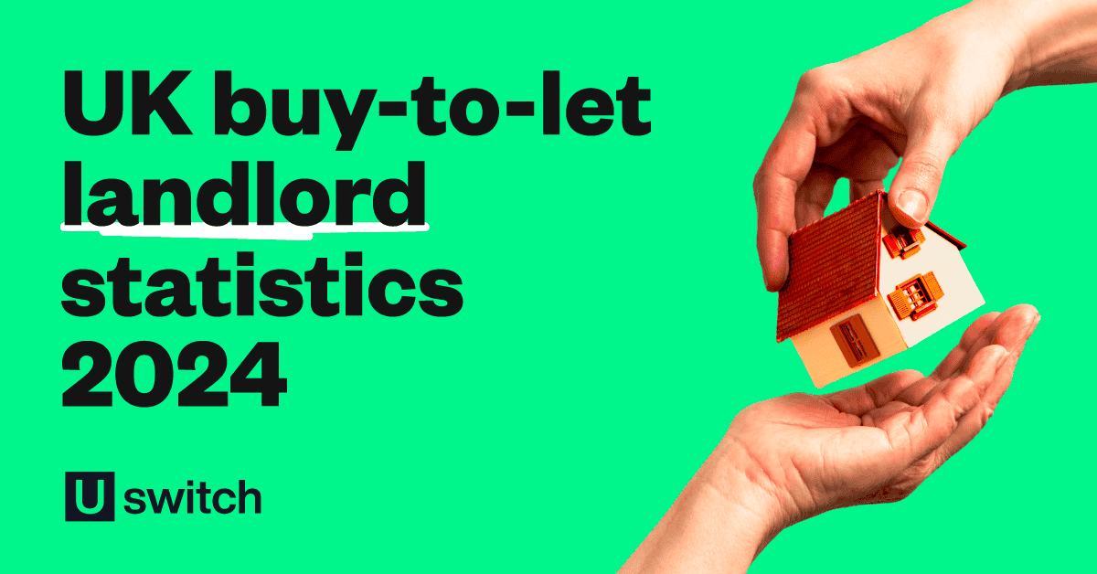 Feature image containing a house alongside the title 'UK buy-to-let landlord statistics 2024'
