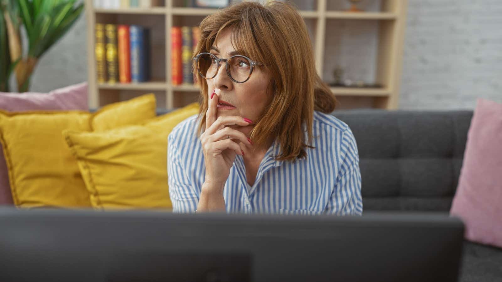 Woman pondering her options