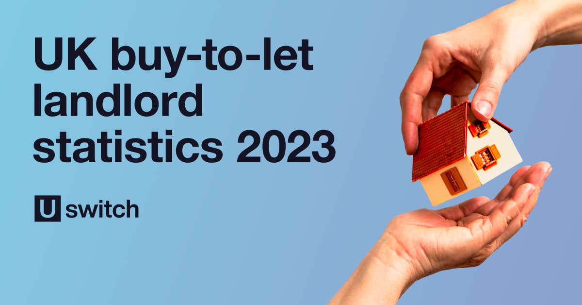 Feature image containing a house alongside the title 'UK buy-to-let landlord statistics 2023'