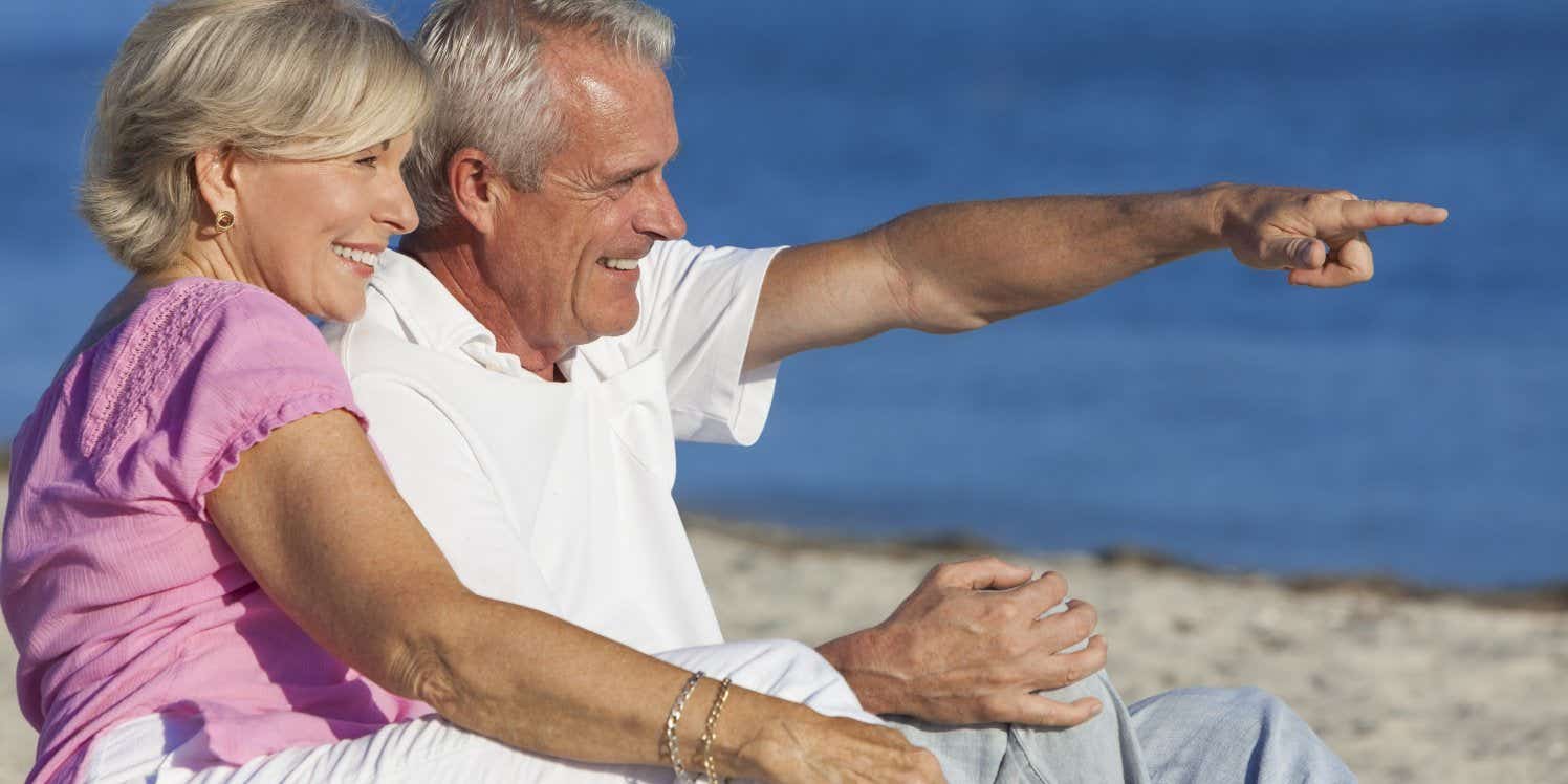 Older couple on beach