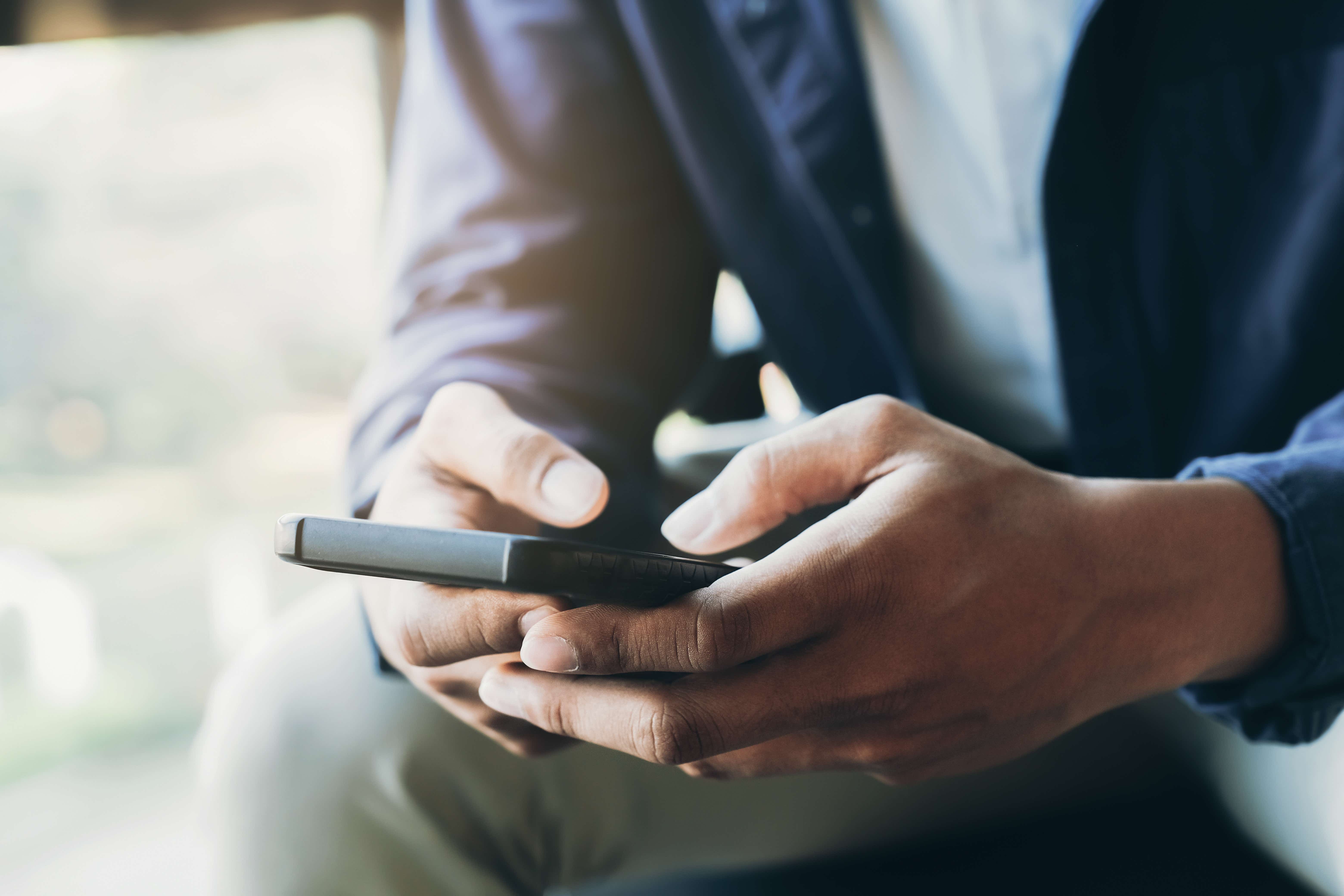 mobile phone in hands