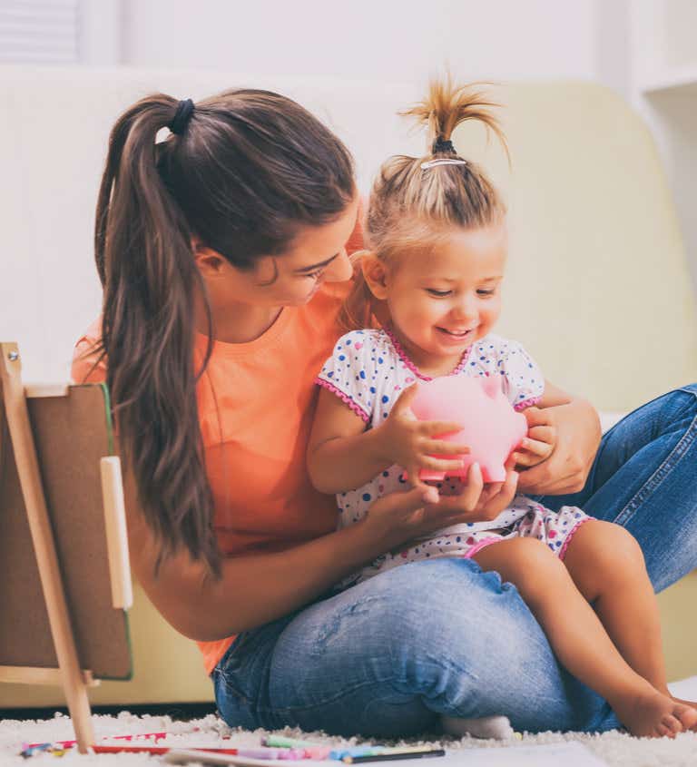 Young girl and mother