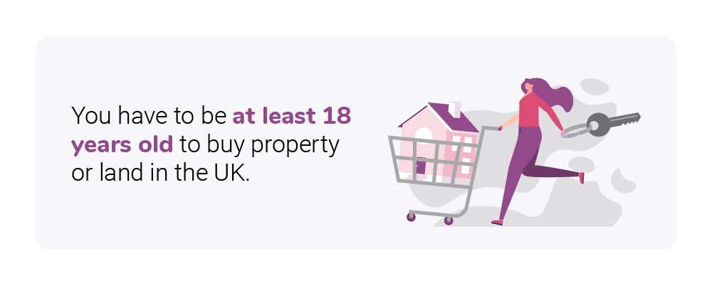 You have to be at least 18 years old to buy a property or land in the UK