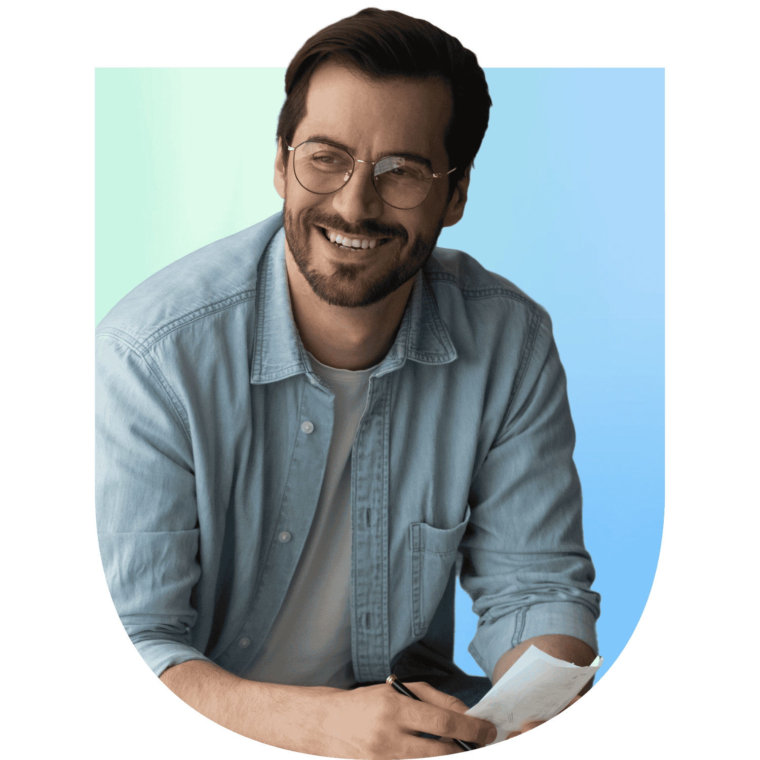 Man wearing glasses smiling