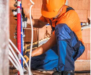 Plumber at work