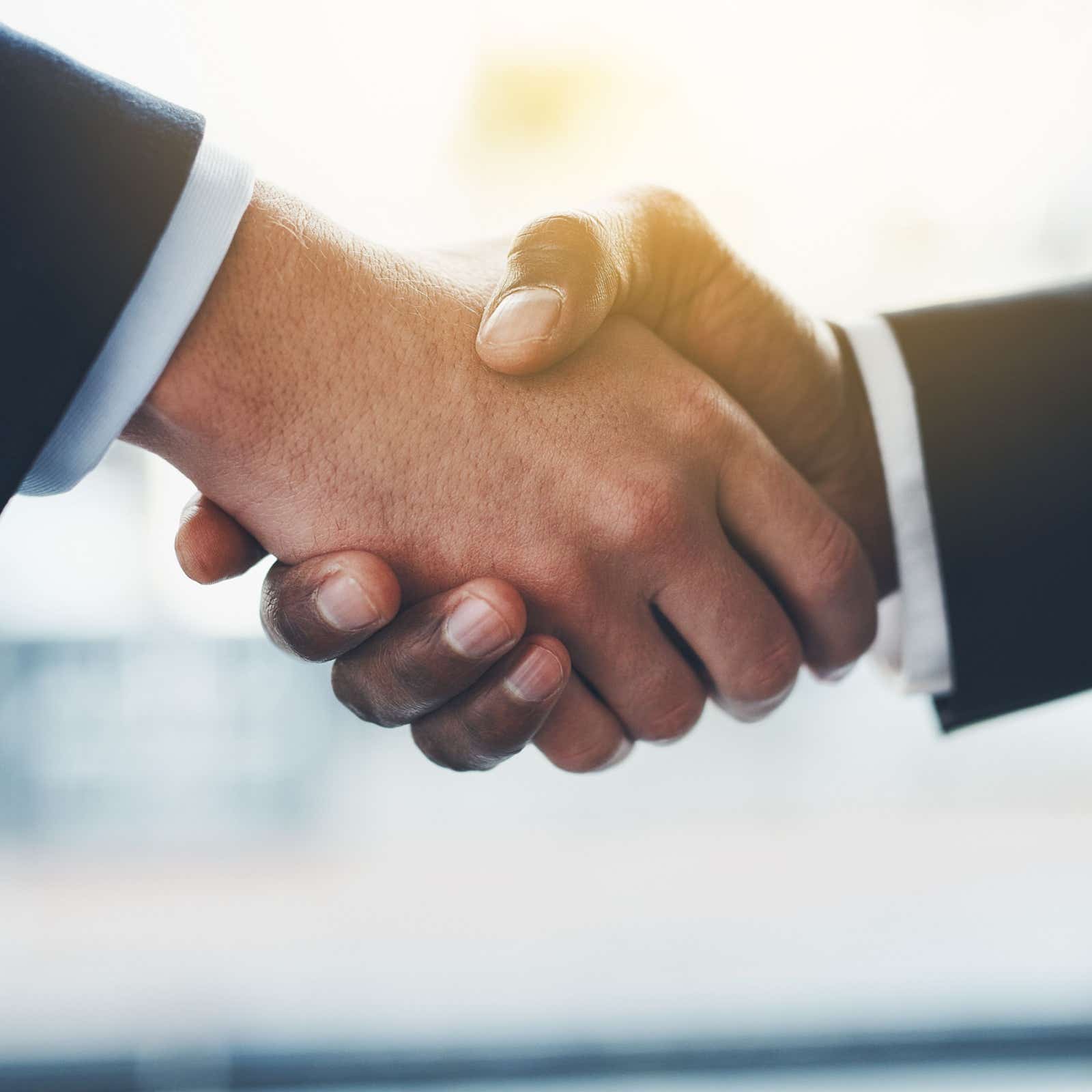 Two people shaking hands